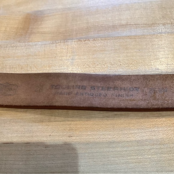 Vintage Cowgirl Tooled Leather Belt Strap - Picture 6 of 9